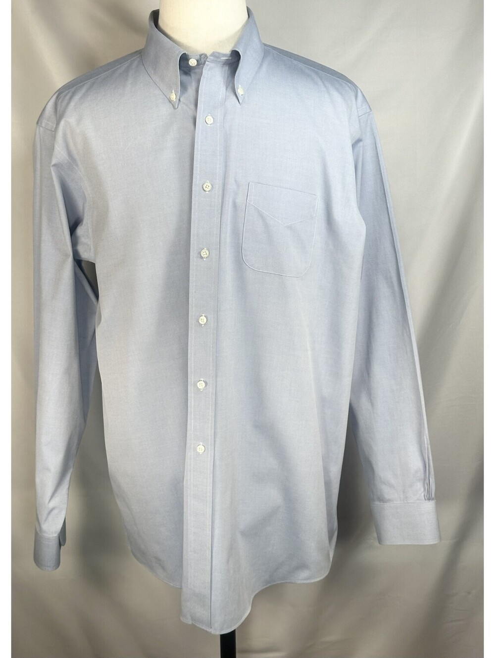 Brooks Brothers Madison Cotton Oxford Button Up Blue Mens XL